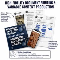 Jeu de société éducatif YSJ personnalisé à imprimer sur papier, thème Mystère criminel, fichier d'enquête inédite, casier d'affaires inédit, puzzle de table pour détectives 14+
