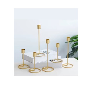 Wholesale 3pcs Minimalist <b>Vintage</b> Brass Long Stemmed Candle Holder <b>Stick</b> Sets Home Decor Antique Gold Metal Candle <b>Stick</b> Holder - Product Image 1