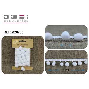 Cinturón 1M1 2u/c con pompón, adornos elegantes para ropa y decoración del hogar - Product Image 1