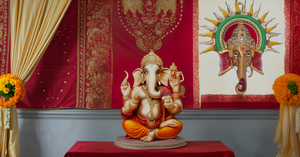 Statue murale en métal Ganesha au design moderne, rayons, décoration murale/porte pour mariage, anniversaire, Diwali, festivités, Mandir - Product Image 4