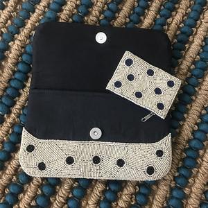 Bolso de Mano Clásico de Algodón con Cadena de Cuentas HUSSAIN CRAFTS, Personalizado, para Mujer, con Serigrafía, Colores Mezclados, para Fiestas - Product Image 1