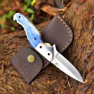 Couteaux pliants de poche personnalisables de haute qualité, fabriqués à la main, en acier à haute teneur en carbone, pour l'extérieur, couteaux en acier personnalisés avec étui - Product Image 5