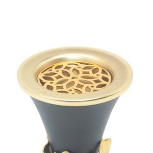 Brûleur d'encens moderne en métal noir et or en forme de feuille de ginkgo, encensoir conique de style nordique, décoration de salon, décoration de bureau - Product Image 5