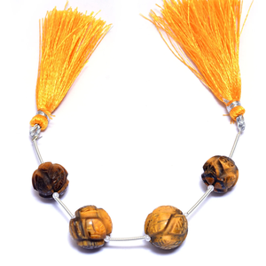 Cuentas redondas esmeriladas de ojo de tigre de 12mm-14mm, piedras preciosas naturales de ojo de tigre amarillo, cuentas sueltas semipreciosas para joyería. - Product Image 2