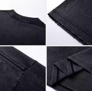 Sudaderas desgastadas mezcladas de algodón para hombre Vintage ácido lavado pulóver cuello redondo manga larga otoño Streetwear Pakistán - Product Image 5