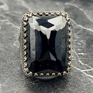 Anillo de Plata de Ley para Hombre Hecho a Mano con Ónix Negro, Estilo Vintage Cuadrado, Grabado de Ojo, Chapado en Oro de 18K, Regalo Único para el Día del Padre - Product Image 2