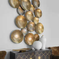 Grande décoration murale moderne en fer forgé à motif végétal plaqué or pour salon, décoration royale de la maison
