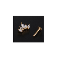 Mode petit Cartilage oreille boucle d'oreille coeur couronne croix lune Zircon oreille clou acier inoxydable oreille os goujon Piercing bijoux