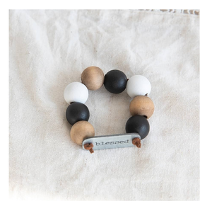 แหวนผ้าเช็ดปากลูกปัดไม้ธรรมชาติแบบมีพู่สำหรับตกแต่งบ้านไร่ - Product Image 5