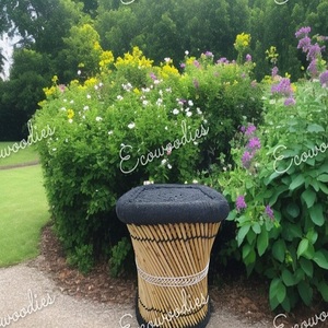 Mudda de caña de bambú Natural ecológico, taburete Muddi hecho a mano, taburete de jardín para jardín, muebles para interiores/exteriores, consola con incrustaciones de hueso - Product Image 2