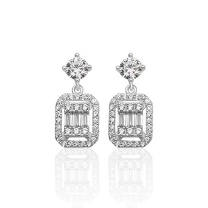 New Arrival Azuris 925 <b>Sterling</b> <b>Silver</b> Baguette Zircon <b>Stud</b> <b>Earrings</b> Model ALPALI2024 From Turkey - Product Image 2
