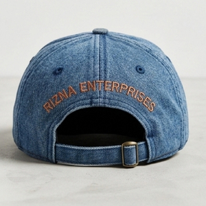 Gorra de Béisbol RIZNA de Mezclilla Twill, 6 Paneles, Ajustable, Unisex, Casual, Deportiva, Formal, con Logotipo Bordado en 3D en el Panel Frontal, Azul, de Algodón - Product Image 5