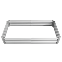 Lit de jardin surélevé en acier durable 8x4x1FT jardinières ondulées modulaires boîtes de jardin pour légumes, fruits et décoration
