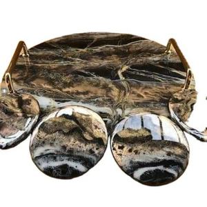 Juego de posavasos de resina hecho a mano con efecto de concha de mar perfecto para la decoración de la Mesa del hogar barra de café y regalo hecho a mano personalizado - Product Image 1