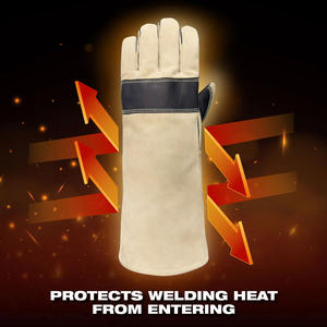 Gants de soudage en cuir de vachette renforcé Gants de lutte contre l'incendie ignifuges doux et confortables résistants à l'abrasion - Product Image 5