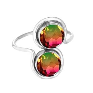 Anillo de cuarzo turmalina natural, anillo de banda de diseñador hecho a mano de Plata de Ley 925, regalo para mujer - Product Image 1