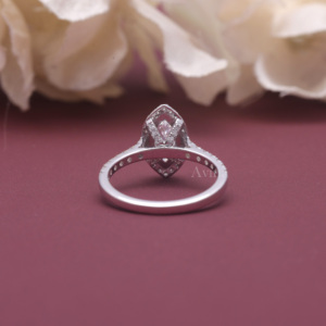 IGI Certified Lab Grown Marquise Cut Diamond Halo Engagement Ring <b>Solid</b> 925 Sterling <b>Silver</b> Marquise Diamond Ring - Product Image 4