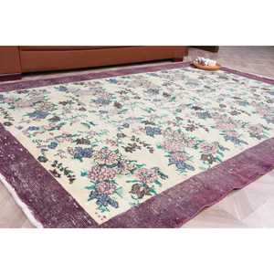 Tapis de 5,5 x 8,6 pieds, tapis turc vintage, tapis oriental violet - Product Image 1