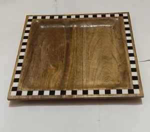 Plateaux de service en bois décoratifs faits à la main de bonne qualité pour le stockage des aliments secs - Product Image 3