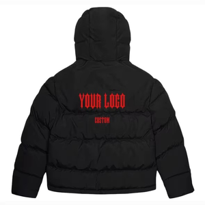 Nouvelle arrivée, veste matelassée à col roulé en softshell d'hiver, respirante, imperméable, coupe-vent, avec fermeture éclair, imprimé personnalisé, taille plus, vente en gros - Product Image 4