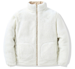 Wholesale Custom Men's Long Sleeve Sherpa Winter Coat Solid Color Zipper Wool Polyester <b>Fleece</b> Jacket Street Fashion Styles Raw - Product Image 4