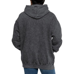 เสื้อมีฮู้ดสีเทาแบบเรียบผ้าคอตตอน100% โอเวอร์ไซส์พร้อมฮู้ดเสื้อผ้าแนวสตรีทขายส่งแบบกำหนดเอง - Product Image 3