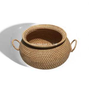 Boîte de rangement multifonctionnelle en rotin naturel de style bohème, fabrication artisanale par des artisans vietnamiens, vente en gros pour le marché d'exportation - Product Image 1