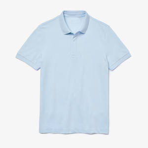 Polo de algodón elástico para bebé, camisa con Logo bordado personalizado, ajuste Regular, azul, piqué con solapa de botón oculto y Rib, 100% - Product Image 6