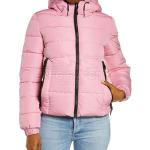Chaqueta acolchada de lona ligera de manga larga para mujer personalizada OEM, transpirable, con cremallera completa, diseño empacable resistente al agua - Product Image 5