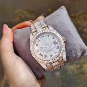 Montre en quartz avec diamant moissanite pour homme Obsidian Royale Premium, épaisseur du boîtier de 5 mm, affichage analogique, cristal saphir, édition limitée - Product Image 6