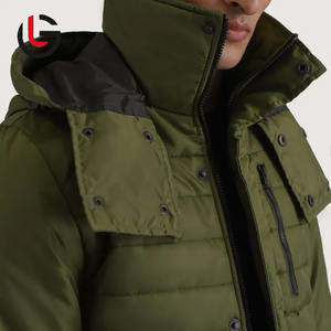 Factory Price <b>Men's</b> Winter Puffer Quilted Jacket with Hooded Collar Zipper Closure OEM Service Out Door Street Jacket For <b>Men</b> - Product Image 4