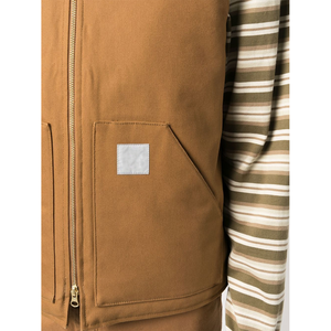 Vestes matelassées décontractées en toile délavée à col mandarin pour hommes, couleur unie, style de rue avec fermeture éclair - Product Image 2