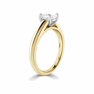 Bague de fiançailles solitaire en diamant taille coussin pour femme - Product Image 2