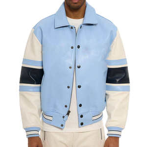 Usine de fabrication de couverts sur mesure en gros OEM ODM, veste universitaire 2025 avec manches en cuir, construction souple et élégante, veste de rue - Product Image 6