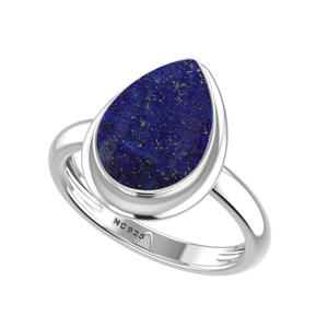 925 argent Sterling bague lunette réglage Lapis Lazuli pierres précieuses mélange formes classique fête de mariage à la mode unisexe - Product Image 5