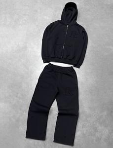 ชุดเซ็ตเสื้อฮู้ดดี้และกางเกงขายาวสตรีทแวร์ทรงโอเวอร์ไซส์ ระบายอากาศได้ดี สำหรับผู้ชาย ผลิตจากผ้าฝ้ายฟลีซคุณภาพสูง ชุดสองชิ้น - Product Image 3