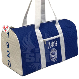 Bolsa de Mano de Poliéster Bordada con el Símbolo de la Hermandad Zeta Phi Beta para Mujer |   Bolso de Mano Personalizado con Bordado de la Hermandad ZPB para Mujer - Product Image 4