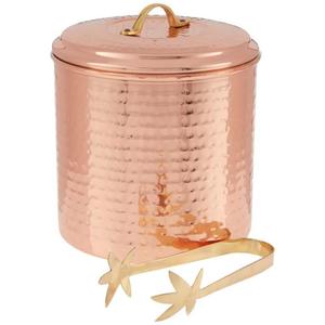 Cubo de hielo de cobre con acabado martillado y mango de latón resistente y diseñado para eventos al aire libre y Bar de temática rústica - Product Image 3