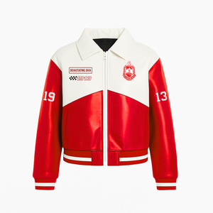 Delta |   Sigma |   Blouson en cuir PU prêt à être expédié de la sororité Theta, blouson bomber pour femme, blouson varsity brodé, blouson racer - Product Image 1