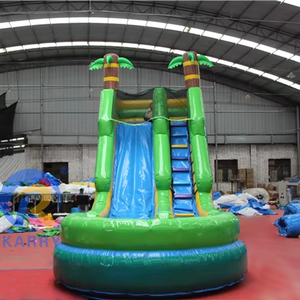 Commercial PVC <b>Inflatable</b> Tropical Palm Tree <b>Water</b> <b>Slide</b> with Splash Pool for Adults and Kids Indoor Outdoor Use - Product Image 3