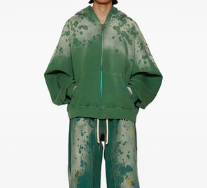 ชุดเซ็ตเสื้อฮู้ดดี้และกางเกงสเวตแพนท์สตรีทแวร์แบบสั่งทำพิเศษ ผ้าคอตตอนหวีอย่างดี 500 กรัม ทรงโอเวอร์ไซส์ ล้างสีแบบแอซิดวอช ทนทาน คุณภาพระดับ OEM - Product Image 2