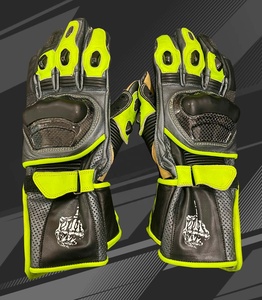 Leather <b>Touch</b> <b>Screen</b> Breathable Polka Dot Pattern Anti-UV Full Finger Buckle Closure Customizable Motorbike Racing <b>Gloves</b> for - Product Image 4