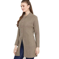 Pull cardigan d'hiver personnalisé pour femmes, taille plus, manches longues, devant ouvert, décontracté, tricoté, confortable