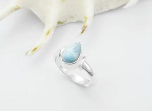 Bague Larimar classique en argent Sterling 925 faite à la main pour les femmes serti de pierres précieuses naturelles pour les mariages anniversaires - Product Image 2