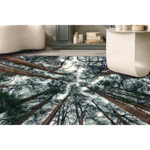 Alfombra Estampada con Vista al Bosque: Moderna, Acogedora, Perfecta para Decoración de Casas de Campo, Alfombra Suave No Tejida - Product Image 2