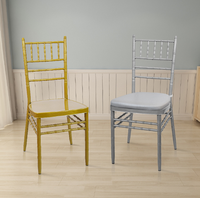 Chaise en bambou pour mariages, banquets et événements, sac souple, chaise en fer et métal, chaise d'église de mariage dorée, vente en gros directe d'usine