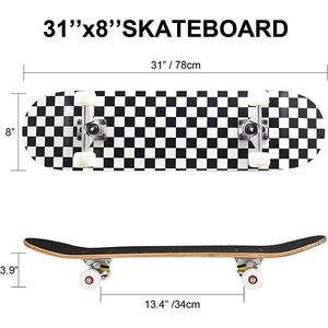 Complejo Monopatín De Doble Patada De Arce De 7 Capas Diciembre De 31X8 Para Niños Adolescentes Y Adultos Con Ruedas PU De - Product Image 3