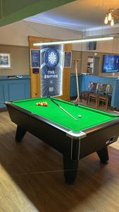 Table de billard américaine pliante en bois massif de 8 pieds, personnalisable, de qualité supérieure, avec coussin en laine multifonction, sur mesure - Product Image 2