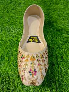 Premium Quality Pakistani Khussa Women Ethnic Ladies Khussa Women Khussa Punjabi Indian <b>Jutti</b> Customized Khaki Color Designs - Product Image 2