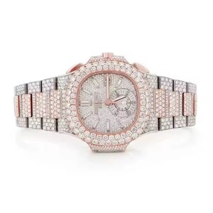 นาฬิกาเพชรโมอิสซาไนต์สีโรสโกลด์คุณภาพดีที่สุด สำหรับการประชุมทางธุรกิจและชุดทางการ มีจำหน่ายในราคาส่งออก - Product Image 1